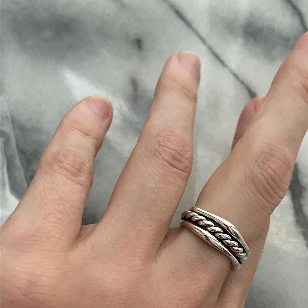 925 sterling Silver Twisted rope Ring